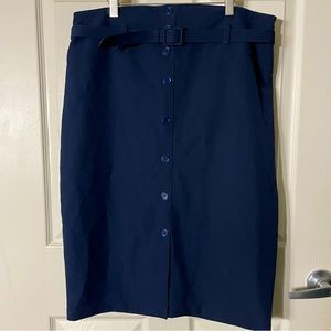 Like New Condition Navy Blue Pencil Skirt. NY&Co. Button Details.